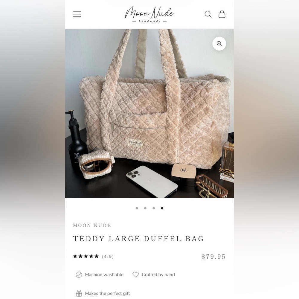 Moon Nude Teddy Large Duffle Bag